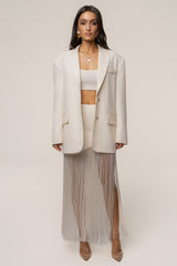 Ivory Gala Nights Fringe Skirt