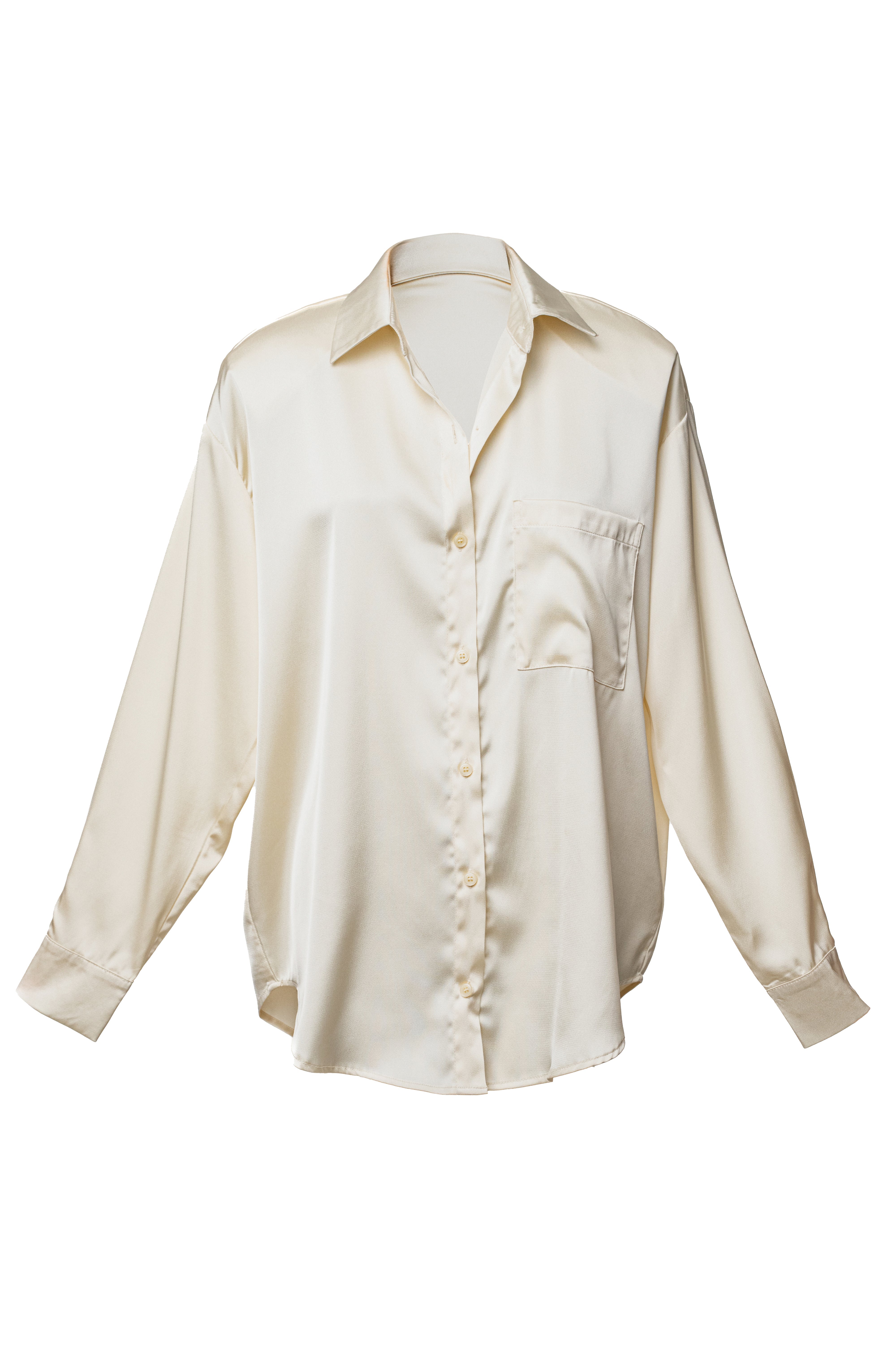 Ivory Island Ease Collared Satin Top