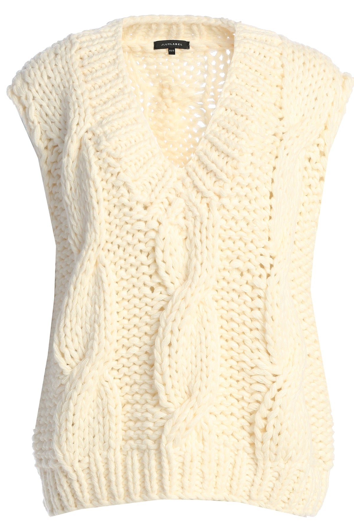 Ivory Mari Cable Knit Vest