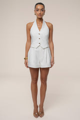 Ivory Luxe Halter Vest