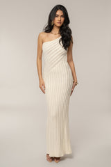 Ivory Fringe Knit Maxi Dress