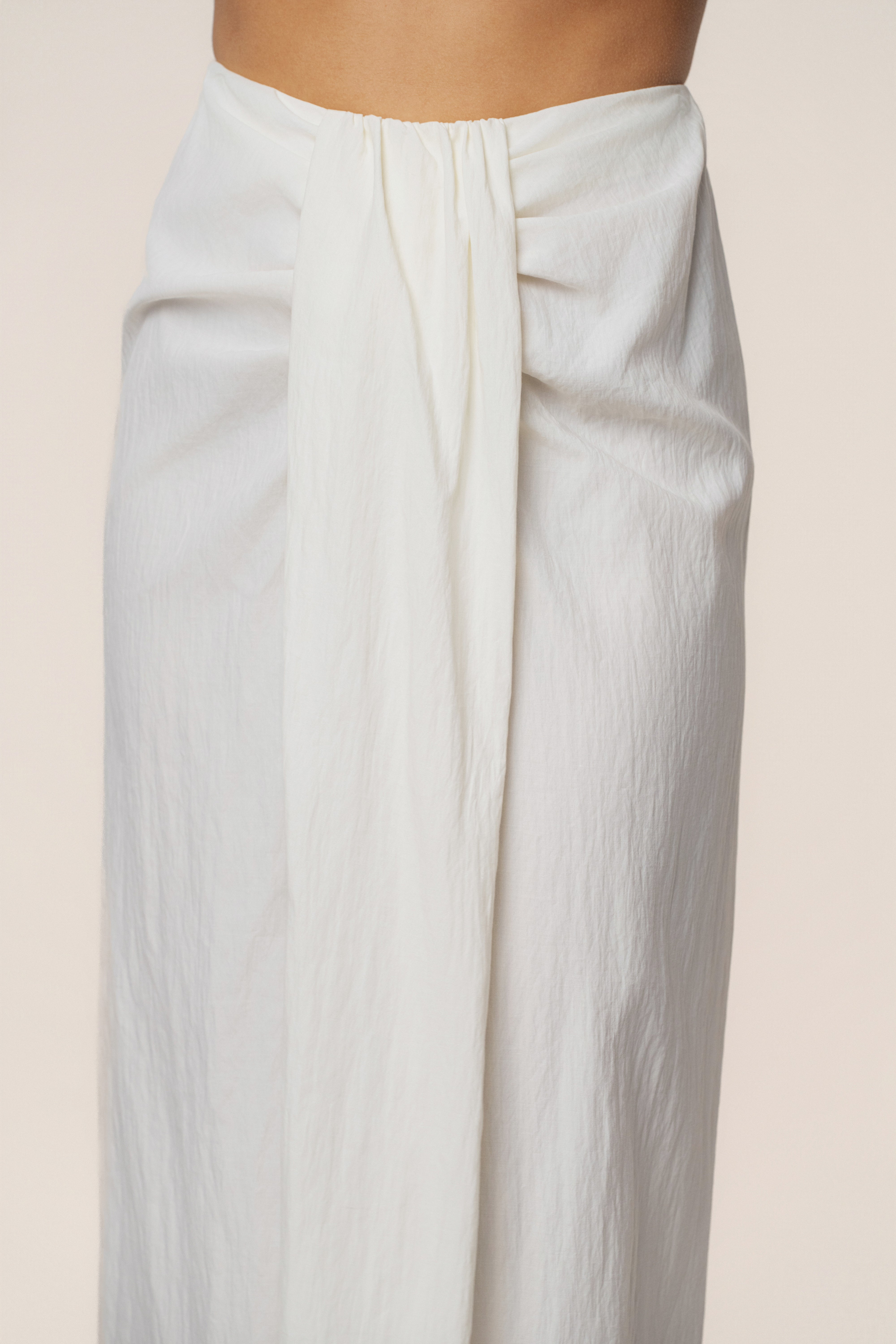 Ivory Flowing Elegance Maxi Skirt