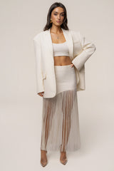 Ivory Gala Nights Fringe Skirt