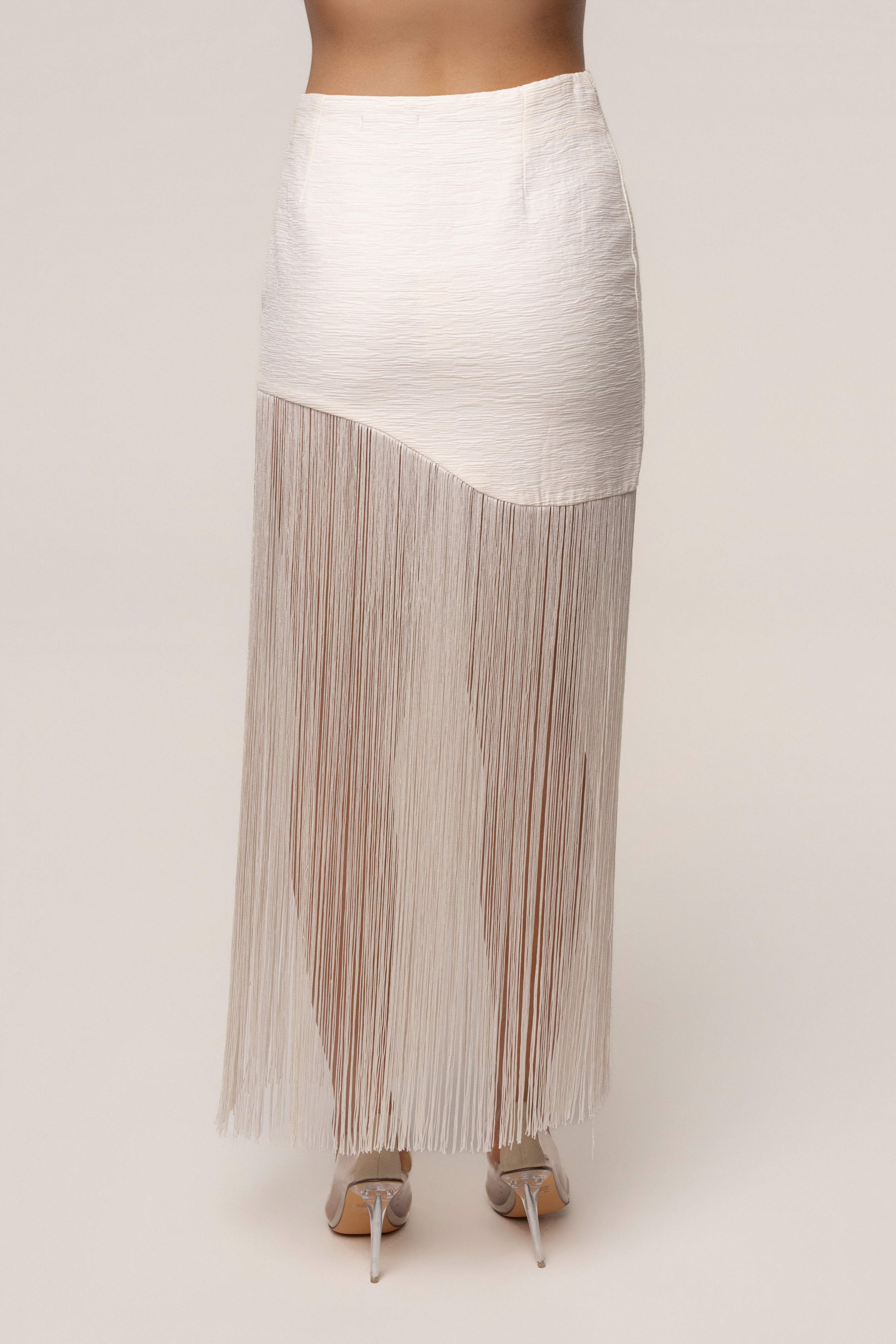 Ivory Gala Nights Fringe Skirt