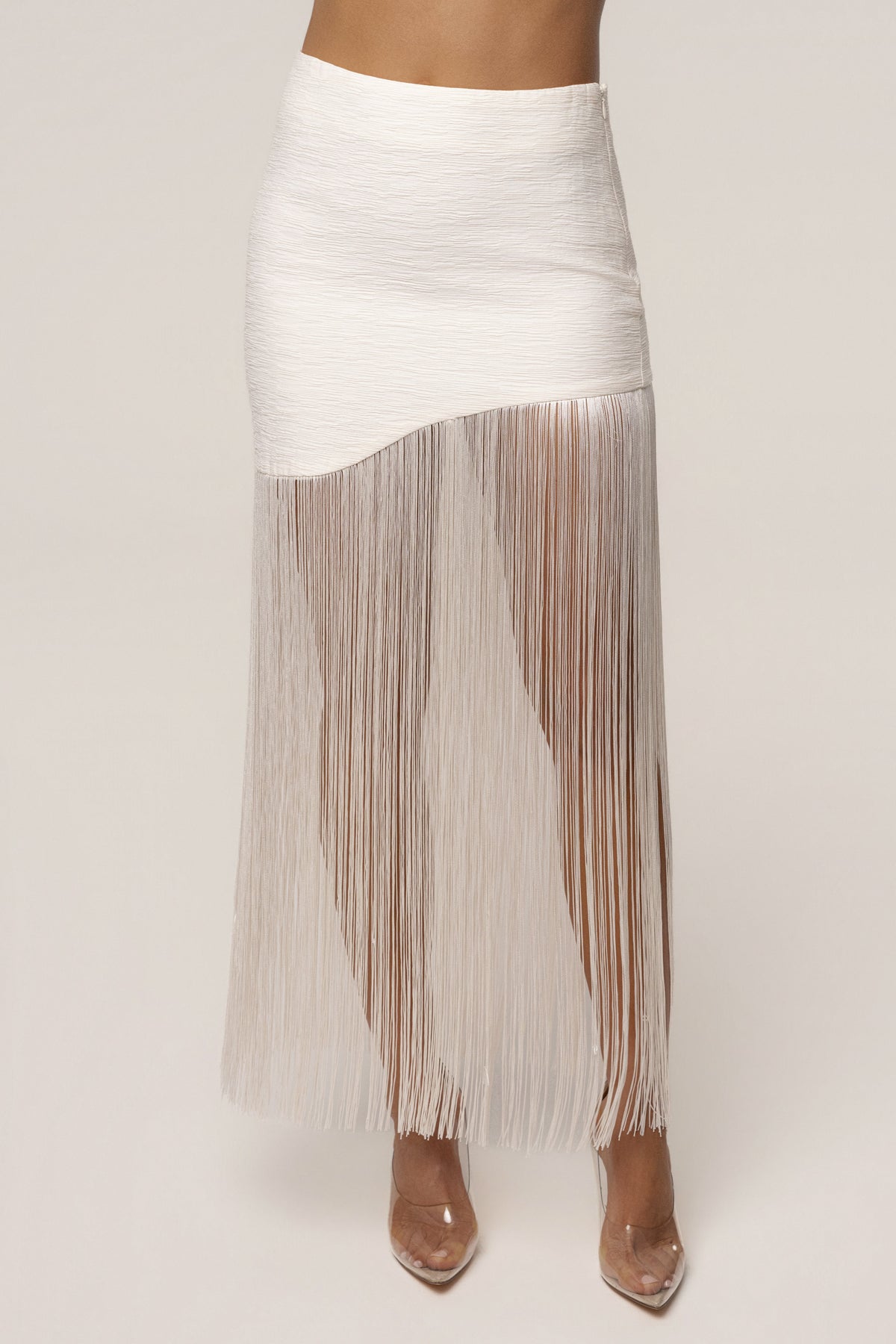 Ivory Gala Nights Fringe Skirt