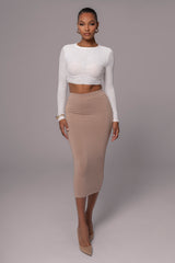 Ivory Just Enough Ribbed Crop Top
